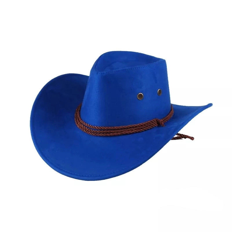 Western Denim Hat Big Brim Suede Outdoor Retro Top Hat British Jazz Hot