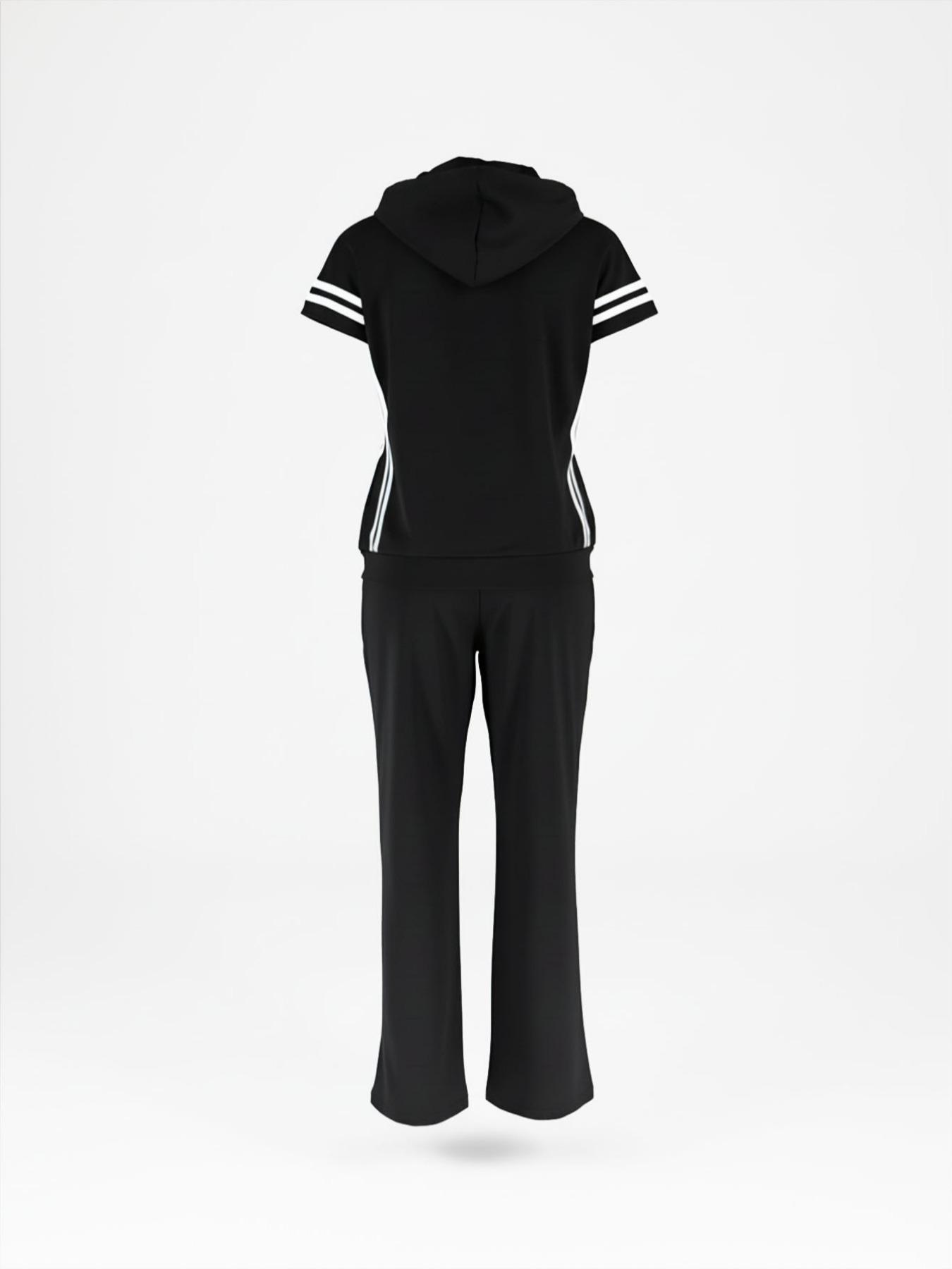 Women's Sporty Two-Piece Set, Comfortable Stylish Striped Hoodie & Loose Pants, Casual Streetwear, Athleisure Wear Set, Perfect for Daily Wear, Tracksuits