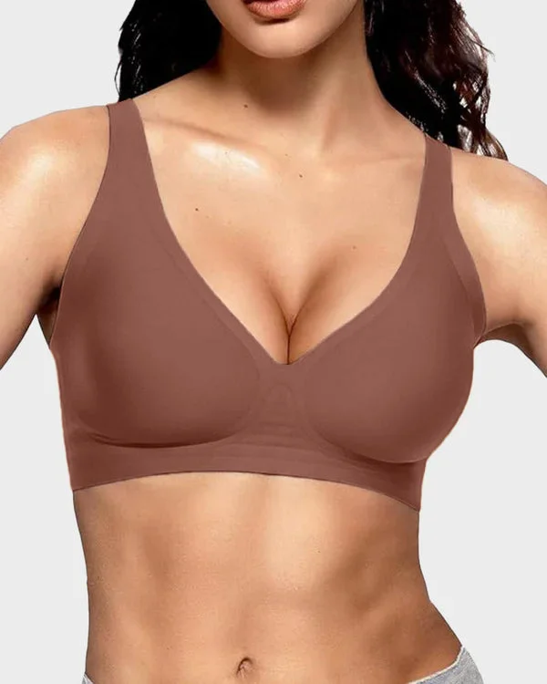Seamless Deep V Push-Up Wireless Bra