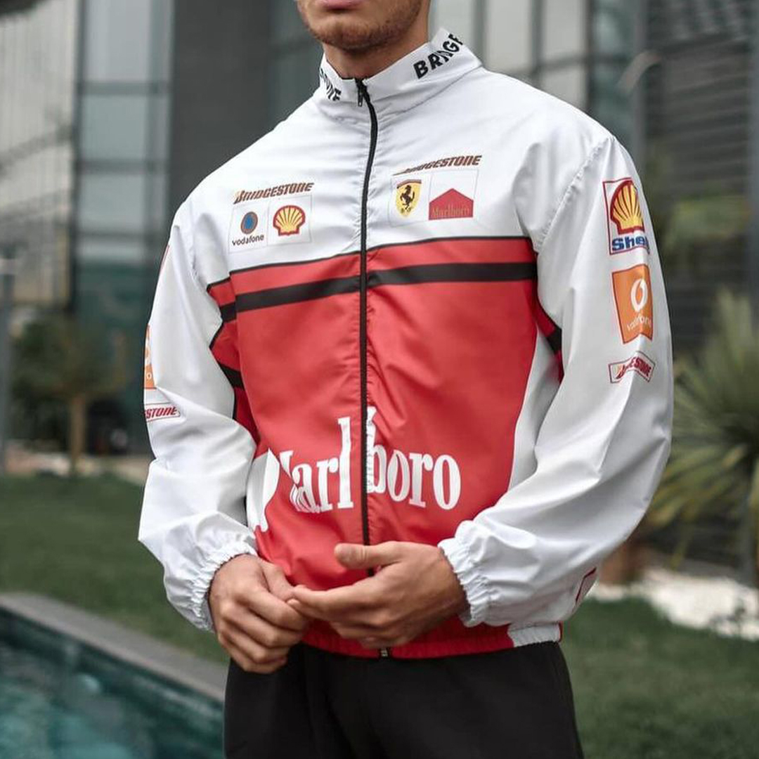 Unisex Classic Team Logo Retro Racing Jacket