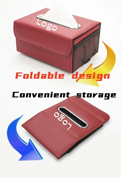 Car multifunctional folding tissue box