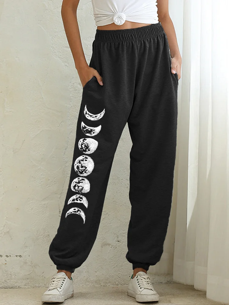 Wearshes Eclipse Pattern Casual Comfort Sweatpants