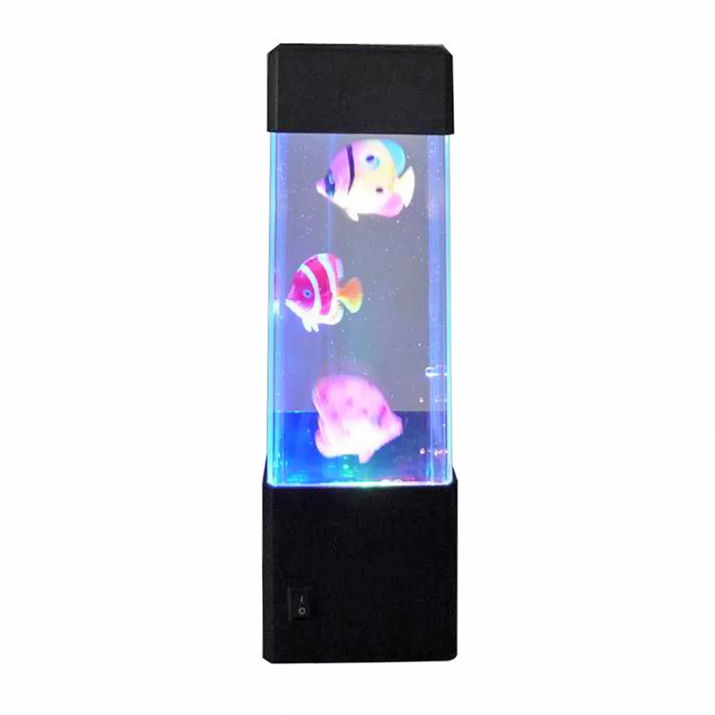 Jellyfish Tank Aquarium LED Lamp Lava Night Light for Home Bedroom (C)