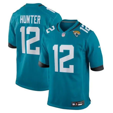 Men's Jacksonville Jaguars #12 Travis Hunter  Teal 2025 NFL Draft First Round Pick Game Jersey