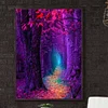>SALE<(DE1646) Square Diamond Rhinestone Picture DIY Purple Forest Art Diamond Painting 50x70cm