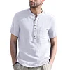 Gioiacombo™ Camicia a maniche corte con colletto Henley tinta unita