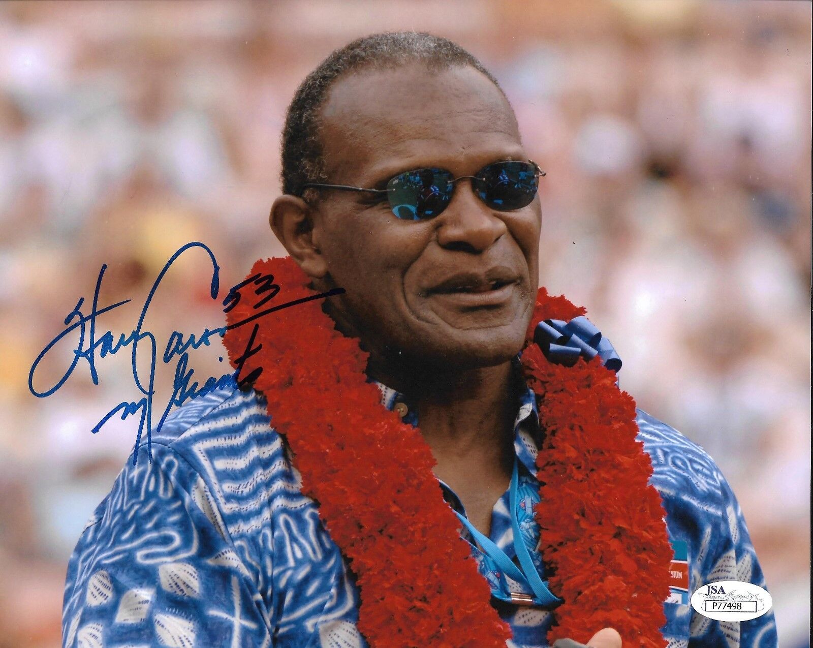 Harry Carson REAL hand SIGNED 8x10 Photo Poster painting JSA COA #2 New York Giants HOF NFL