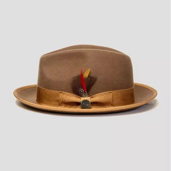 HatsMaker Bikary Fedora – Brown[Fast shipping and box packing]