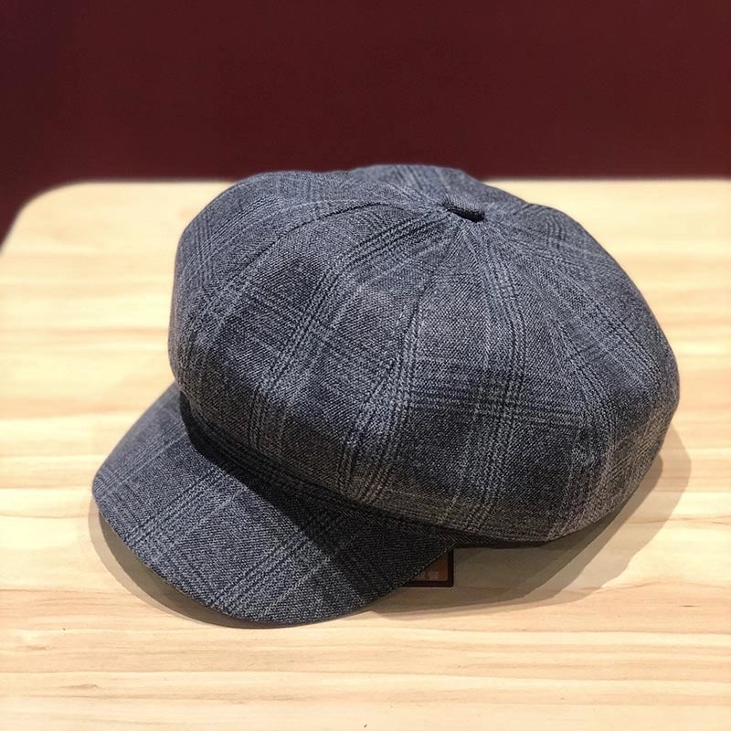 Women’s Lady Plaid Curved Eaves Newsboy Cap