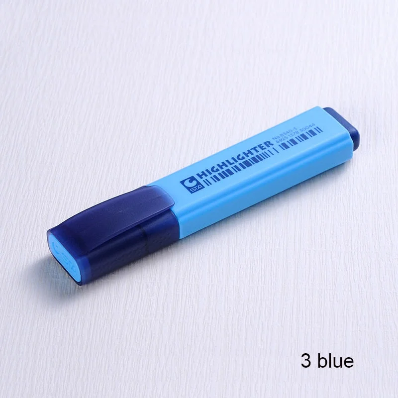 8 Colors Single Kawaii Highlighters Safe Non-toxic Highlighter Marker Color Pens for Student Stationery Office School Supplies