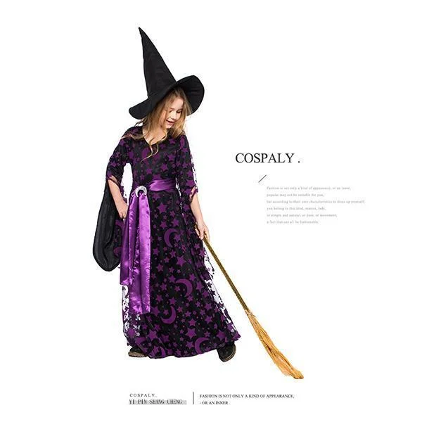 Hugoiio™ Halloween cosplay  costume Children's witch costume