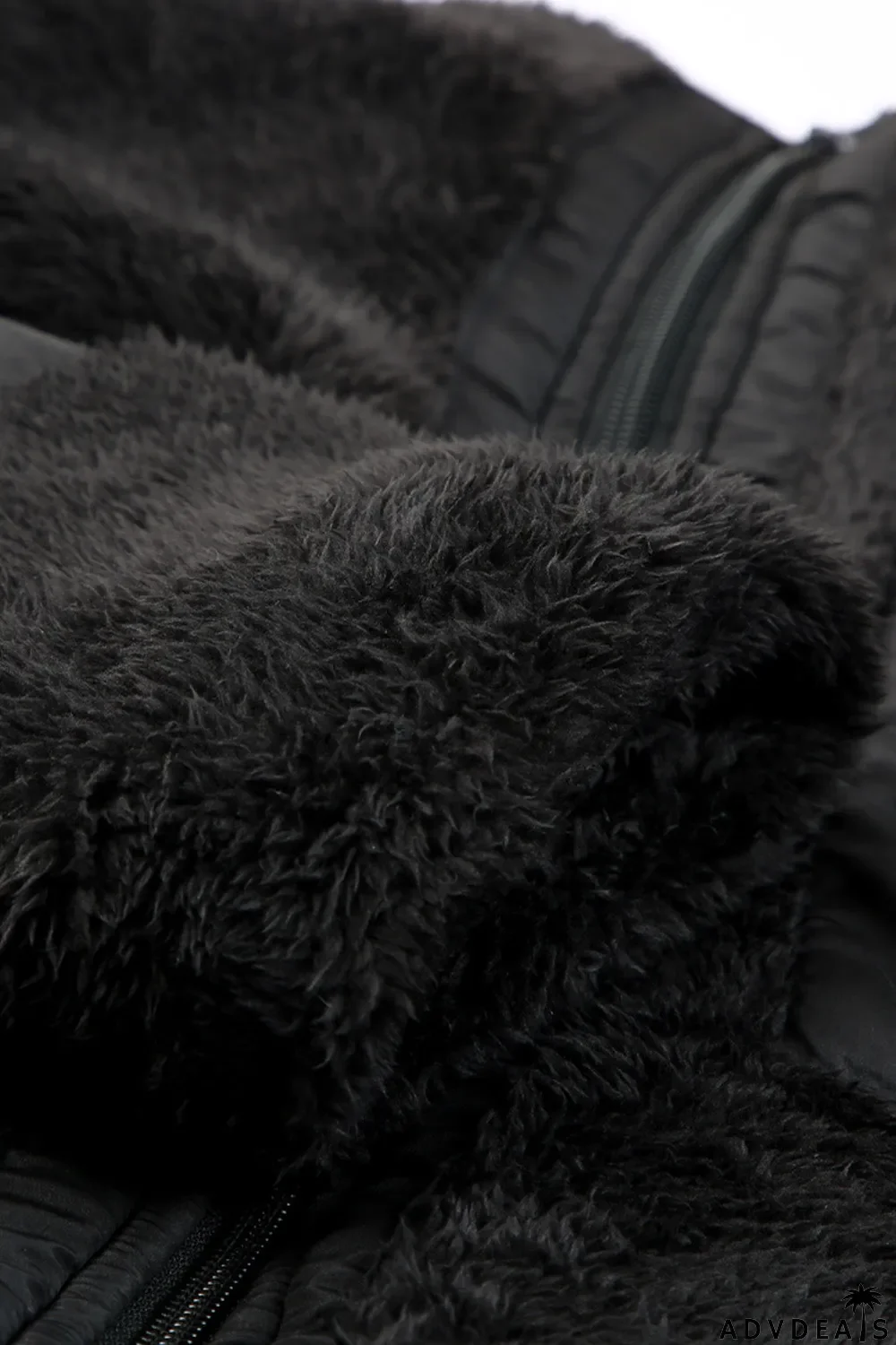 Zip Up Sherpa Coat With Pocket