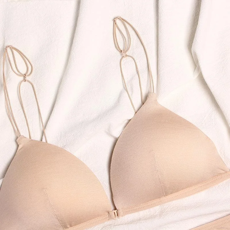 Front buckle triangle cup underwear
