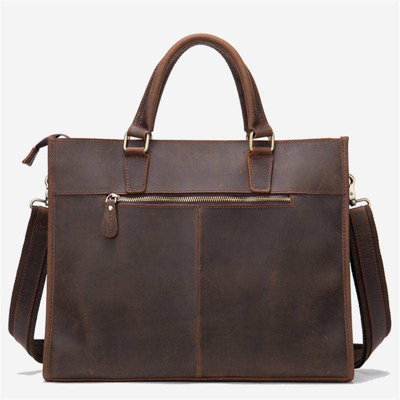 Casual Vintage Leather Men's Handbag Shoulder Bag Large-Capacity Business Diagonal Bag