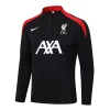 2024-2025 Liverpool Half-Pull Training Suit Black Jersey 1:1 Thai Quality Set