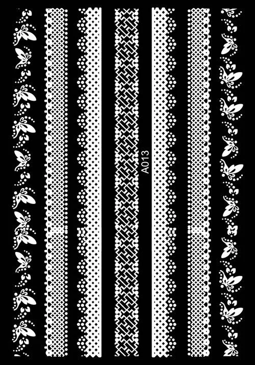 DIY White Flower Nail Stickers Decoration Manicure Foil 3D Nail Art Decorations Stickers Design Adhesive Lace Nail Decals Slider