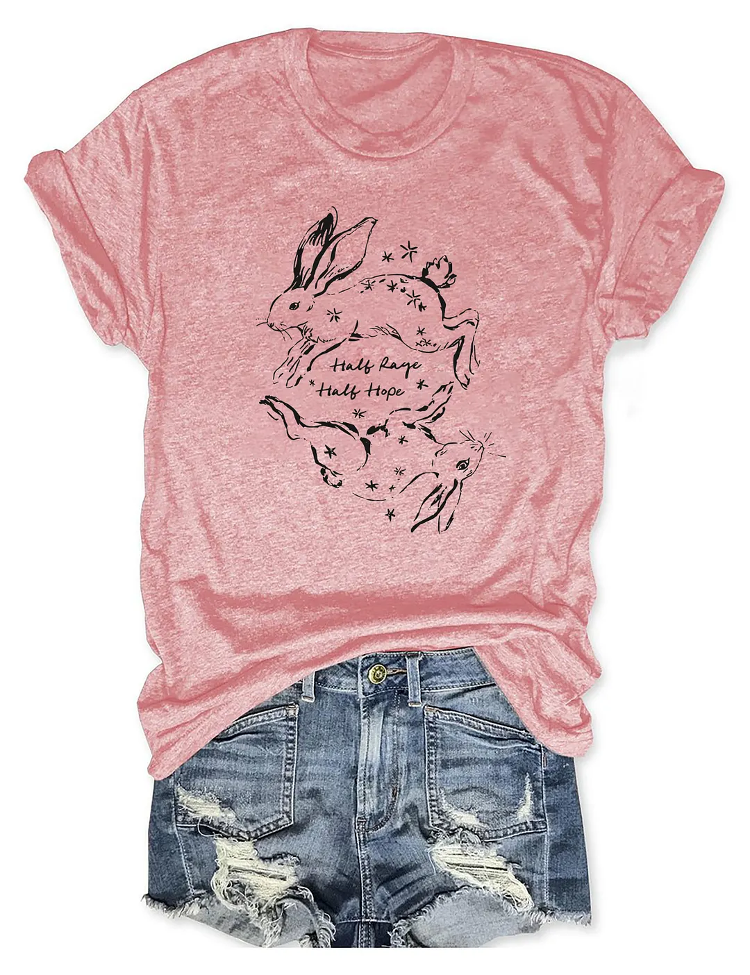 Half Rage Half Hope Rabbit  T-shirt