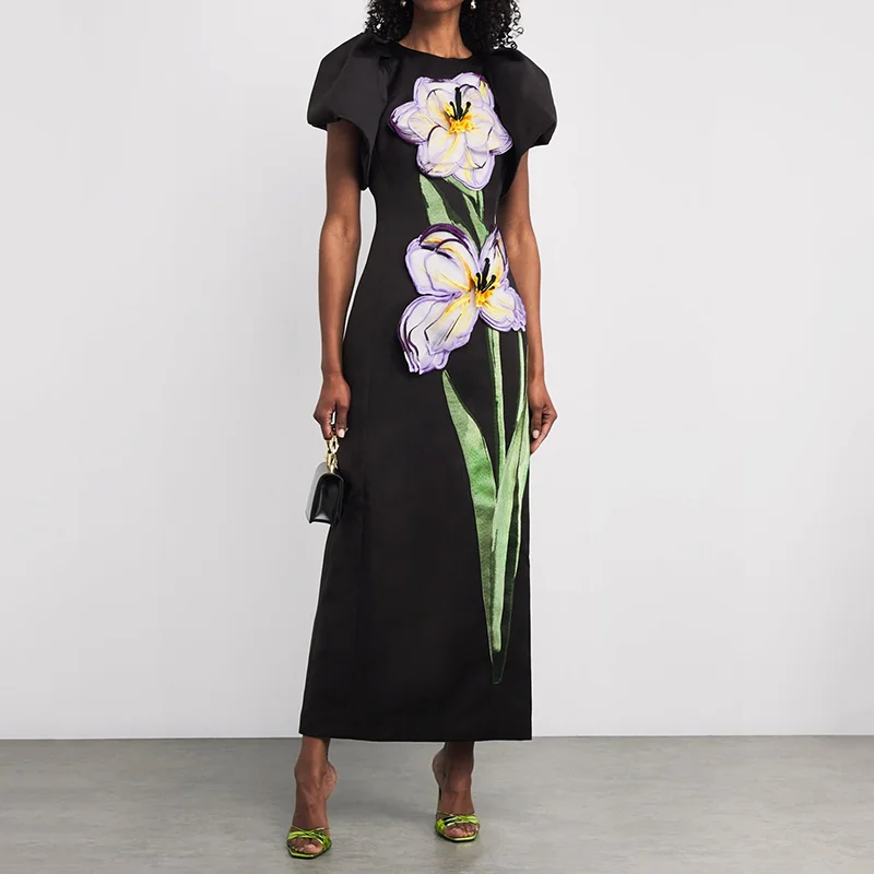 Abito midi con ricamo Fashion Iris