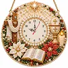 Acrylic Special Shape Xmas Cross Diamond Pearl Painting Clock Handicraft Hanging Kit
