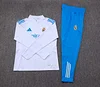 2025/2026 Real Madrid Half-Pull Training Suit White Blue Pants Football Shirt 1:1 Thai Quality Set