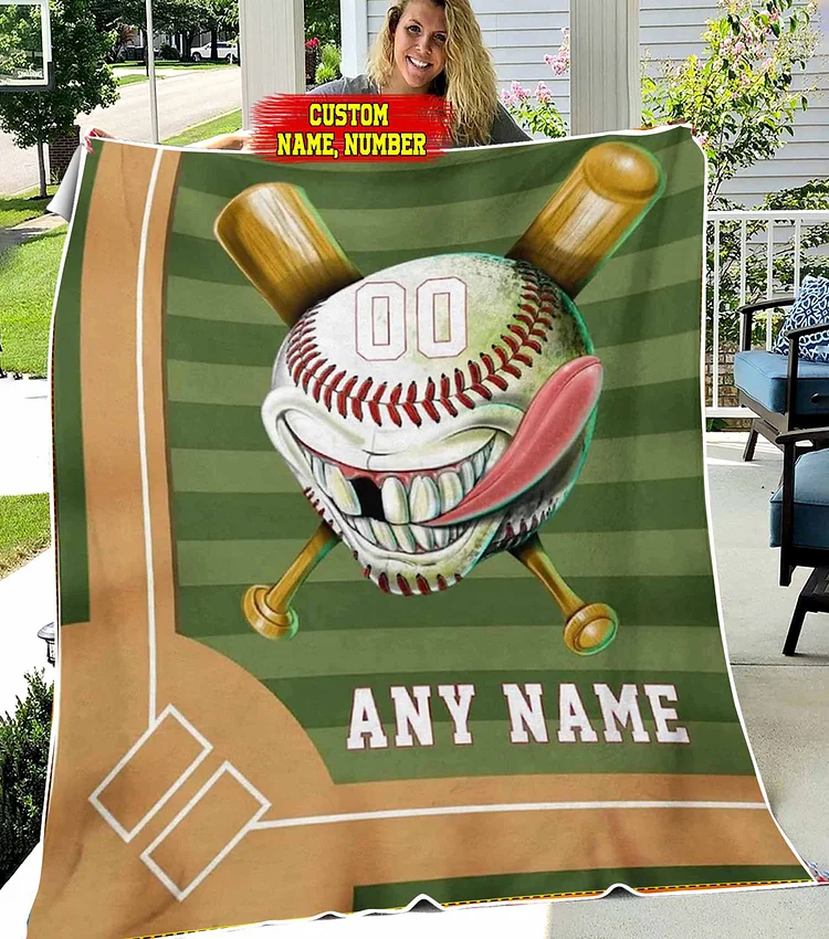 Personalized Baseball Teeth Blanket for Comfort & Unique| BKKid139