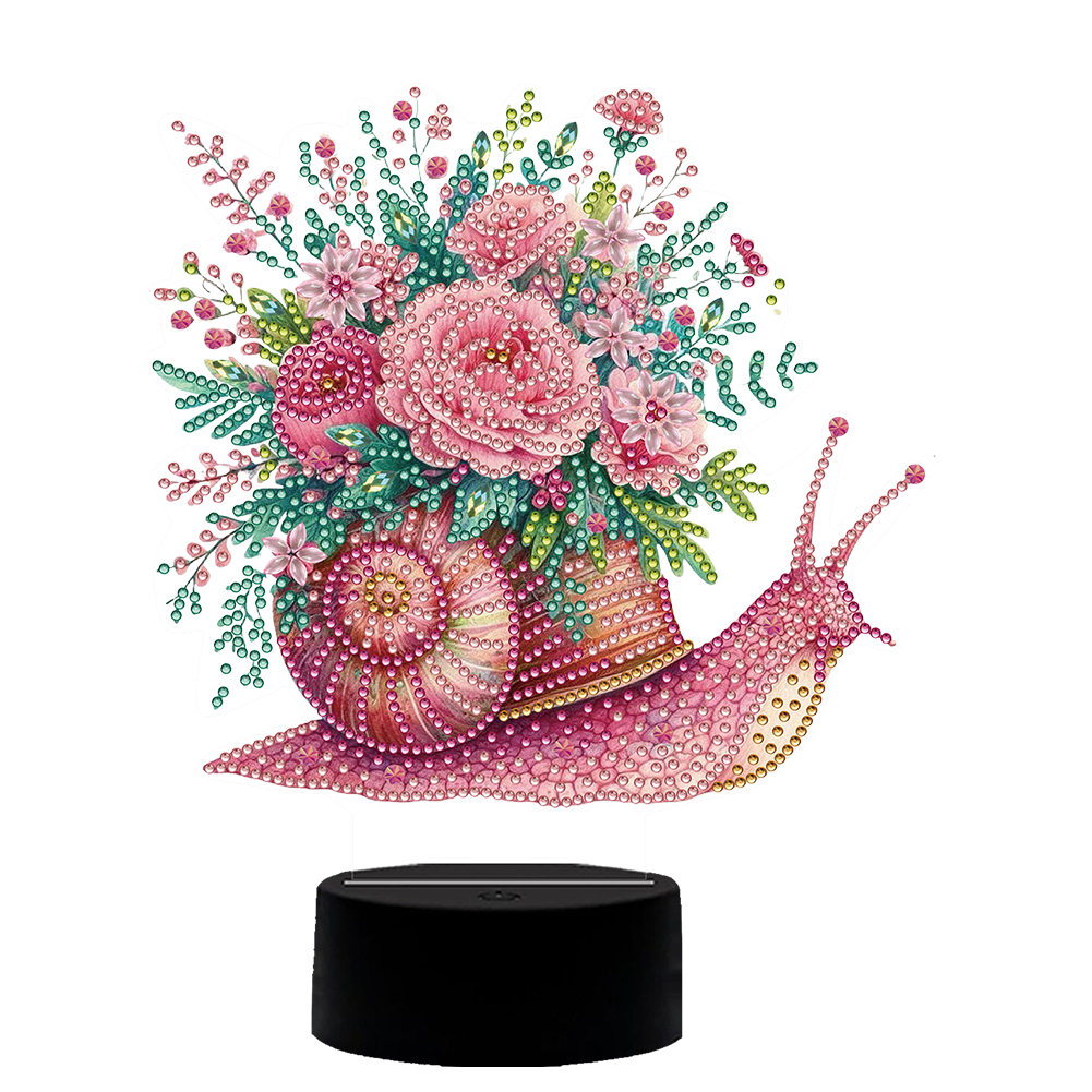 Flower Snail Diamond Painting Night Light 5D DIY Diamond Art Lamp Home Decor