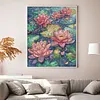 Water Lily Full Stamped Cross Stitch 14CT 2-Strand 33x41cm Backstitch