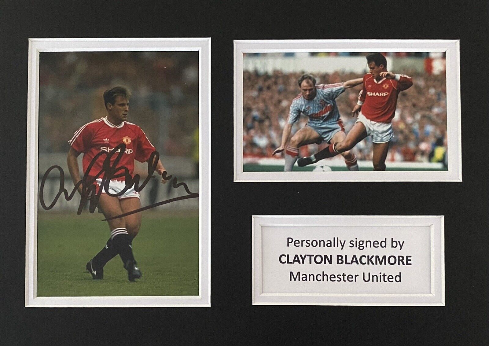 Clayton Blackmore Genuine Signed Manchester United Photo Poster painting In A4 Mount Display