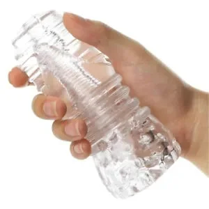 clear male sex toy Lovehoney New Sensation Clear Textured Male Masturbator main image 1