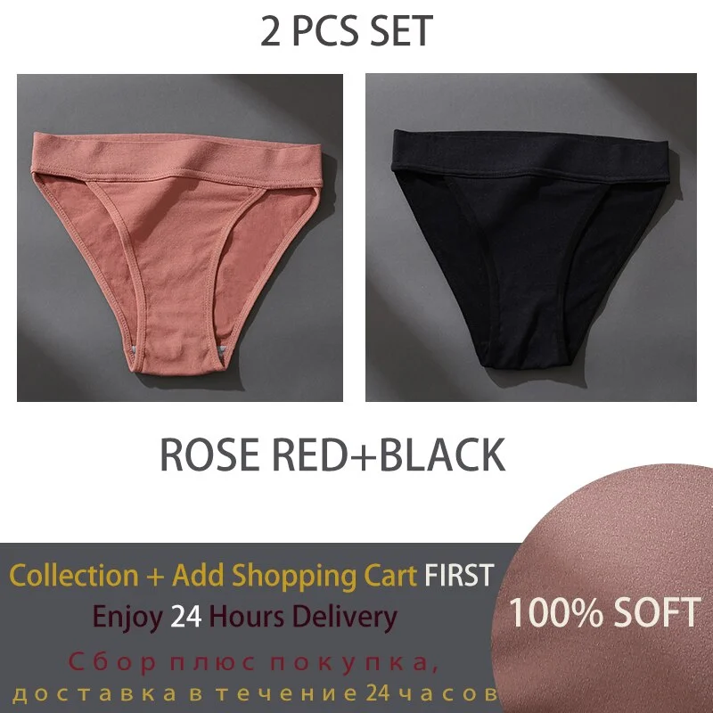 2PCS/Set Seamless Panties for Women Sexy Lingerie Cotton Crotch Pantys Female Underpant Woman's Briefs Tanga Low Waist Underwear
