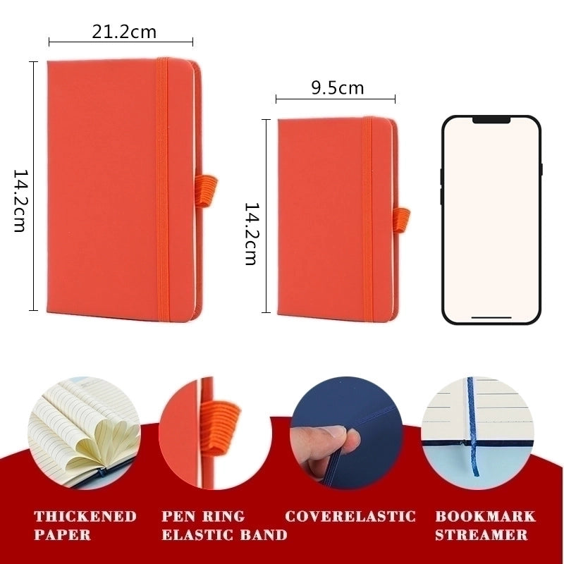 1 Piece Solid Color Class Learning Pu Leather Retro Notebook