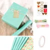 6PCS Colorful Cyan Mint Green Festive Gift Wrapping Paper