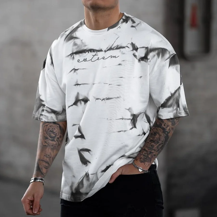 Fashion Tie-dye Printed Mens T-shirt