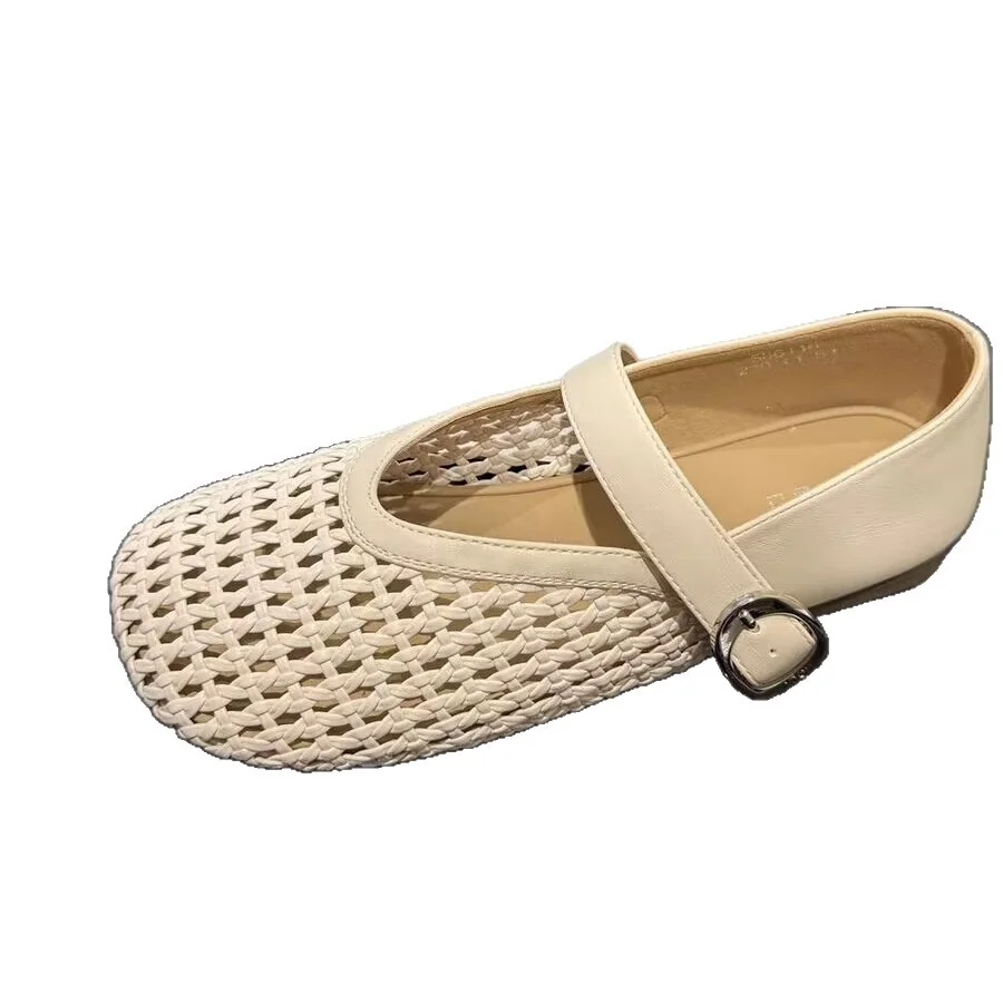 Yyvonne Hollow Sandals Soft Soles Mary Jane Mouth Single Shoes 2025 New Explosive Women's Pedaled Lazy Shoes