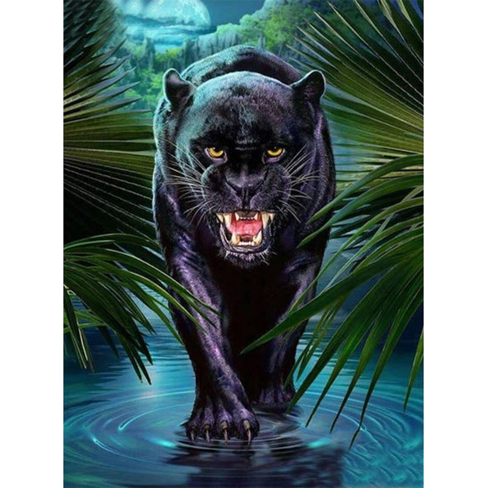

30*40CM - Round Drill Diamond Painting - Black Bear, 501 Original