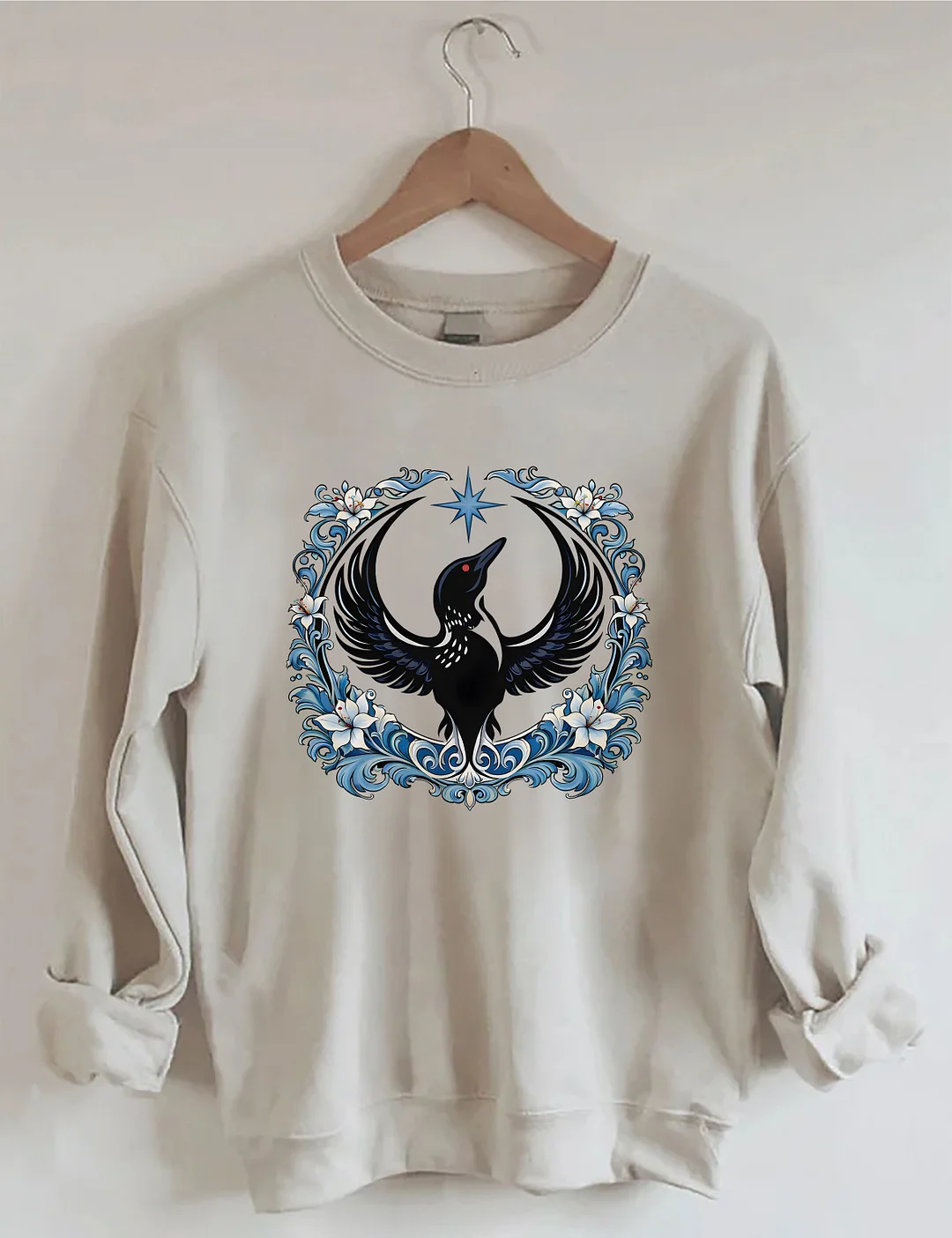 Floral Minnesota Loon Bird Sweatshirt