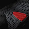 FH Group Premium Liners Tall Channel Trimmable All Weather Rubber Full Set Car Floor Mats (Red) w. Trimmable All-Season Cargo Liner (Black) - Universal Fit for Cars Trucks and SUVs
