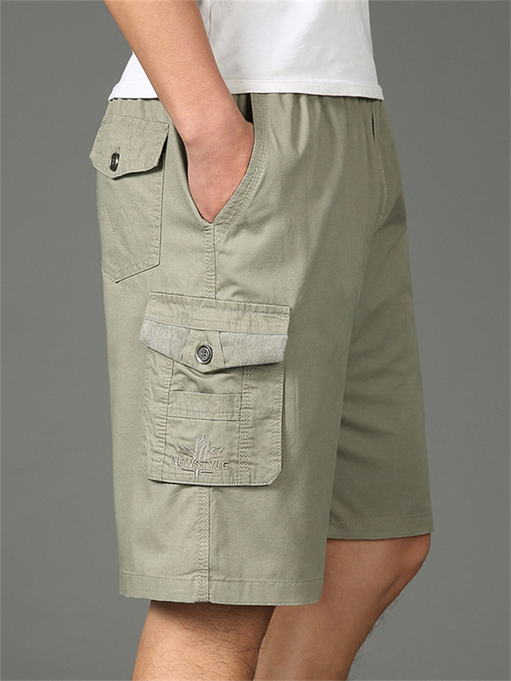 Men's Large Size Casual Shorts Summer Cotton Work Shorts Loose Five Pants