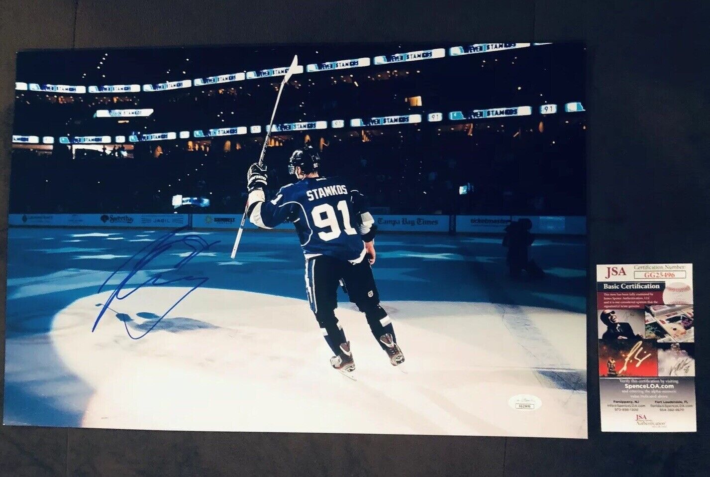 Steven Stamkos Signed 12x18 Photo Poster painting Tampa Bay Lightning AUTOGRAPH JSA COA