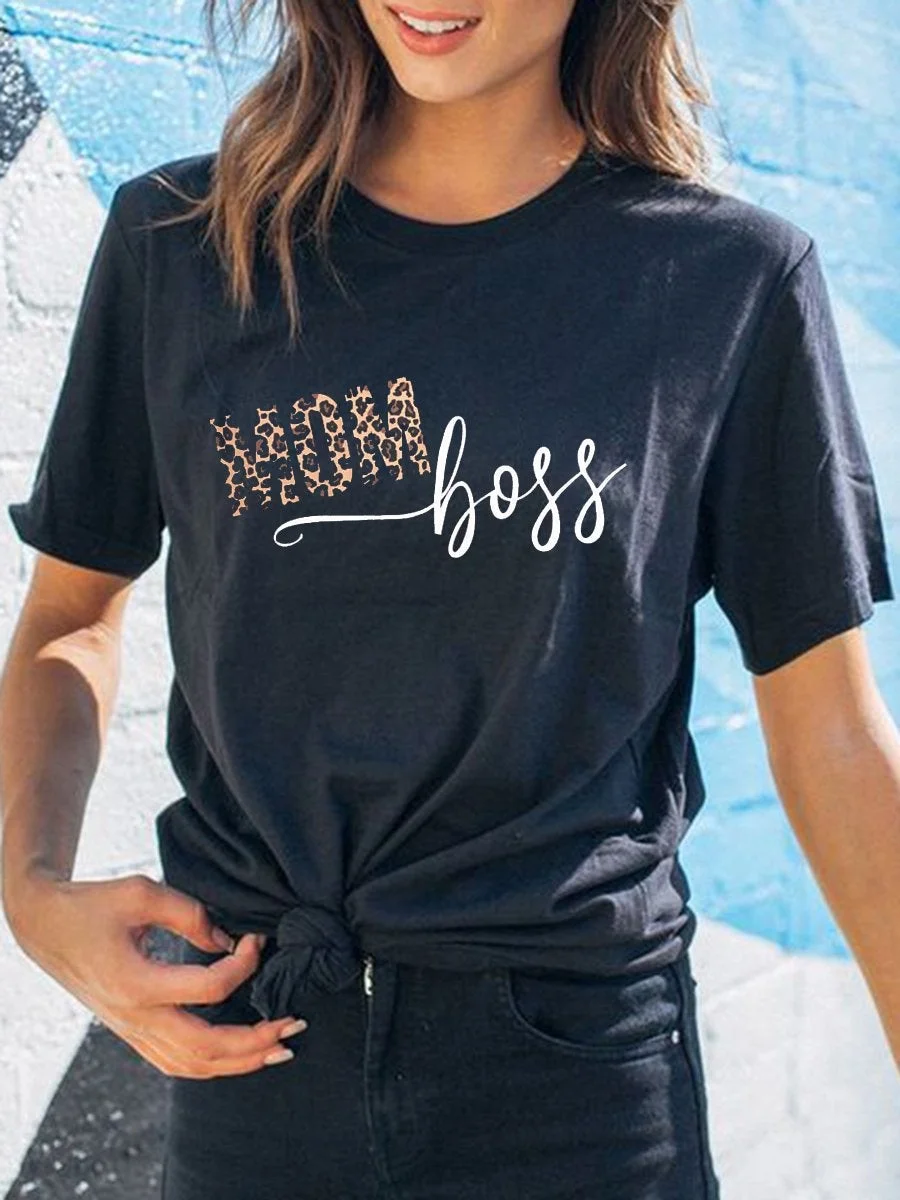 Leopard Mom Boss T-shirt