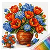 Vase Full 18CT 2 Strands DIY Stamped Cross Stitch Kits for Beginners Adults Home Wall Decor Cross Stitch Art and Crafts Kits 25x25cm tapestrymarket