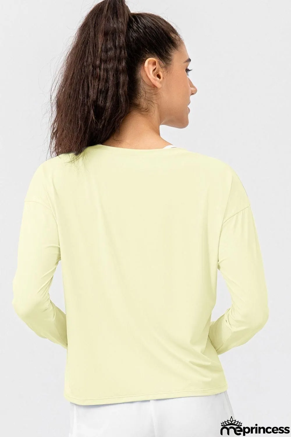 Breathable Round Neck Dropped Shoulder Top