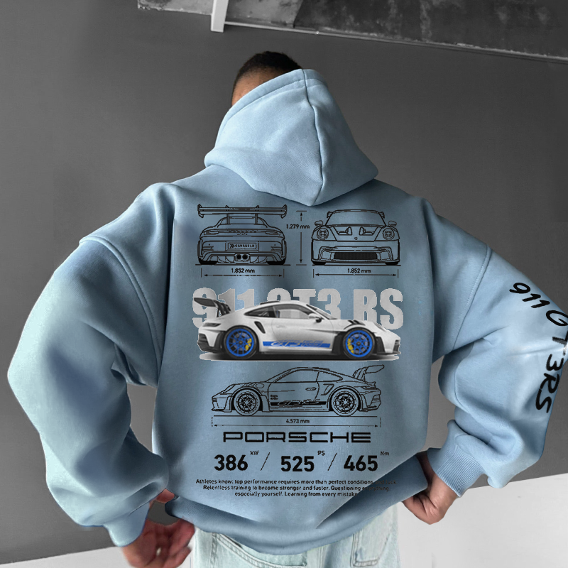 Oversized Racing Graphics Hoodie