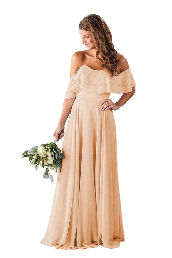 Off-The-Shoulder Ruffle Bridesmaid Dress