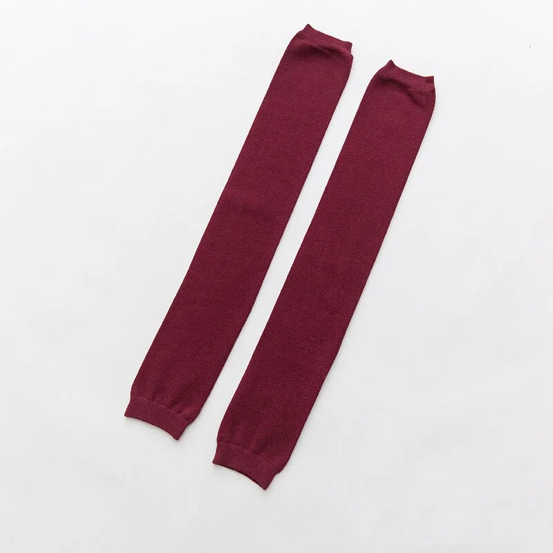 Leg Warmers Women Winter Warm Cotton Straight Keep-knee Simple Elegant Womens All-match Korean Style Long Over The Knee Female