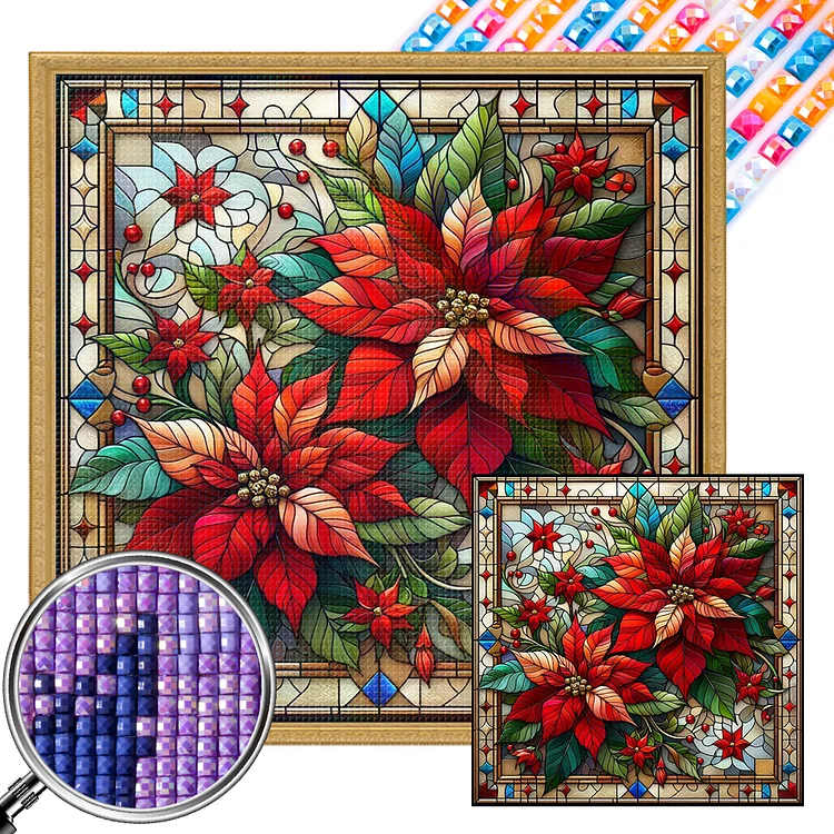 Flower - Full Square(Partial AB Drill) - Diamond Painting(45*45cm)