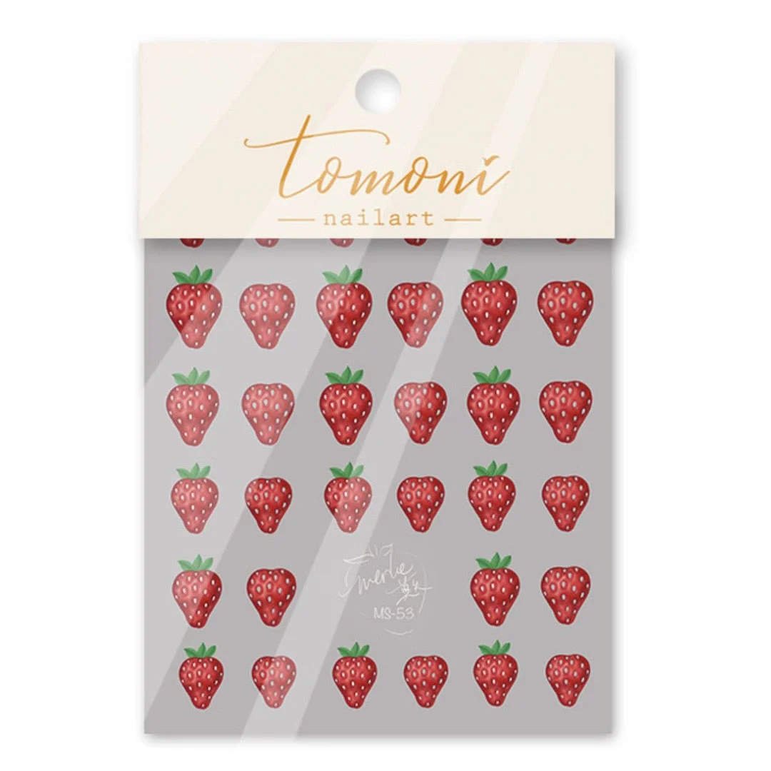 Beautizon Strawberry Cute Image Quality 3D Engraved Nail Stickers Nail Art Decorations Nail Decals Design