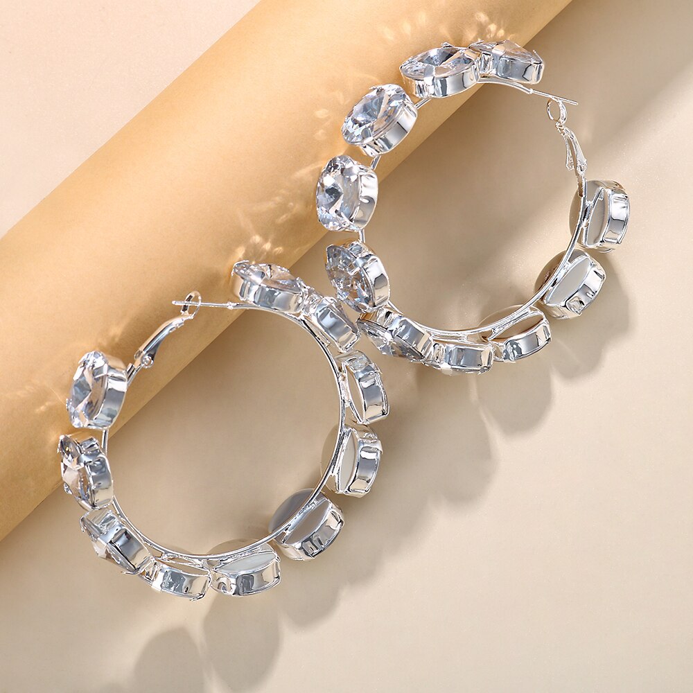Fashion Rhinestone Embellished Hoop Earring | Oxredo Shop Ramadan Sale
