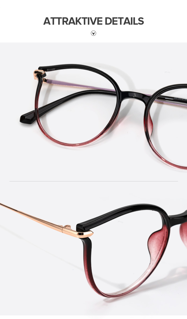 Yadejah Schwarz-Rot Cateye Brille