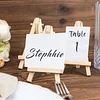 10 Pack | 5" Natural Mini DIY Tabletop Wooden Display Easel Stands, Rustic Place Card Table Number Holders